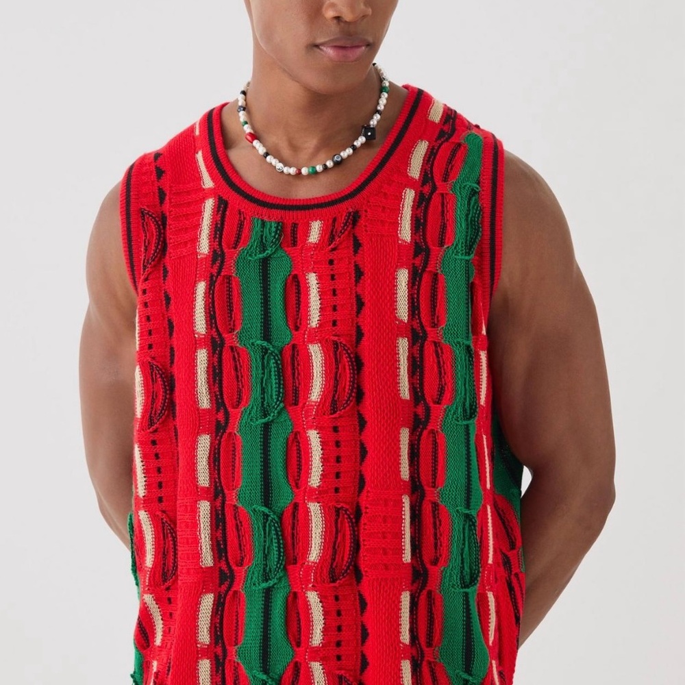 Oversized 3D Knitted Vest – BoohooMAN (Size Large)